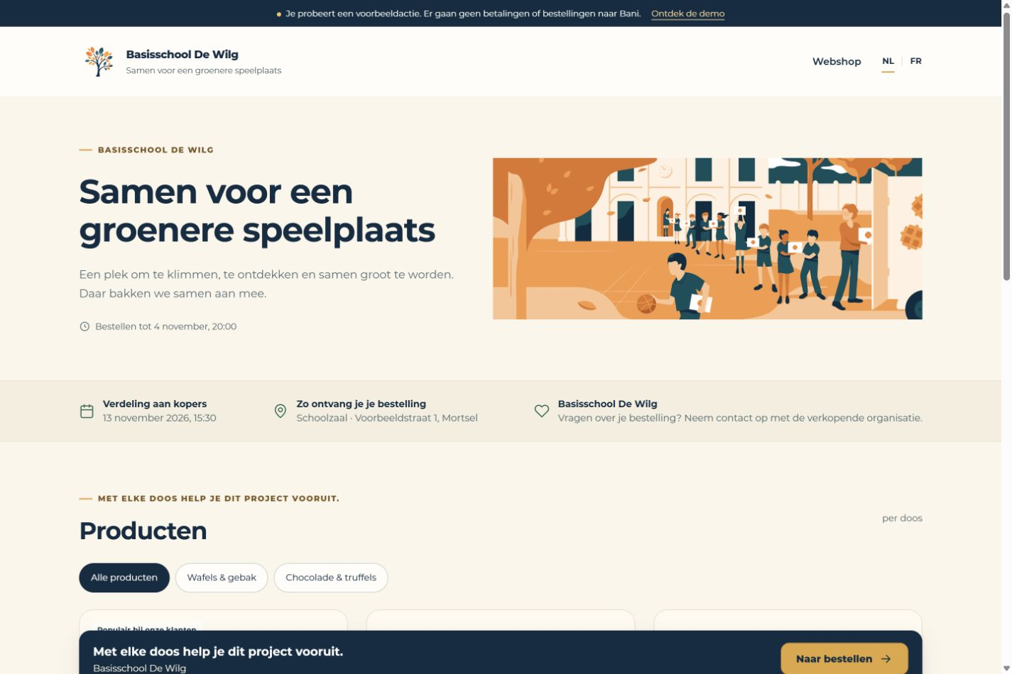 Als koper · Voorbeeldgegevens